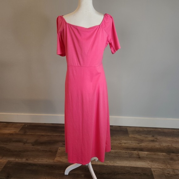 Pink Martini Collection Maureen Pink Button-Down Midi Dress - Picture 3 of 11